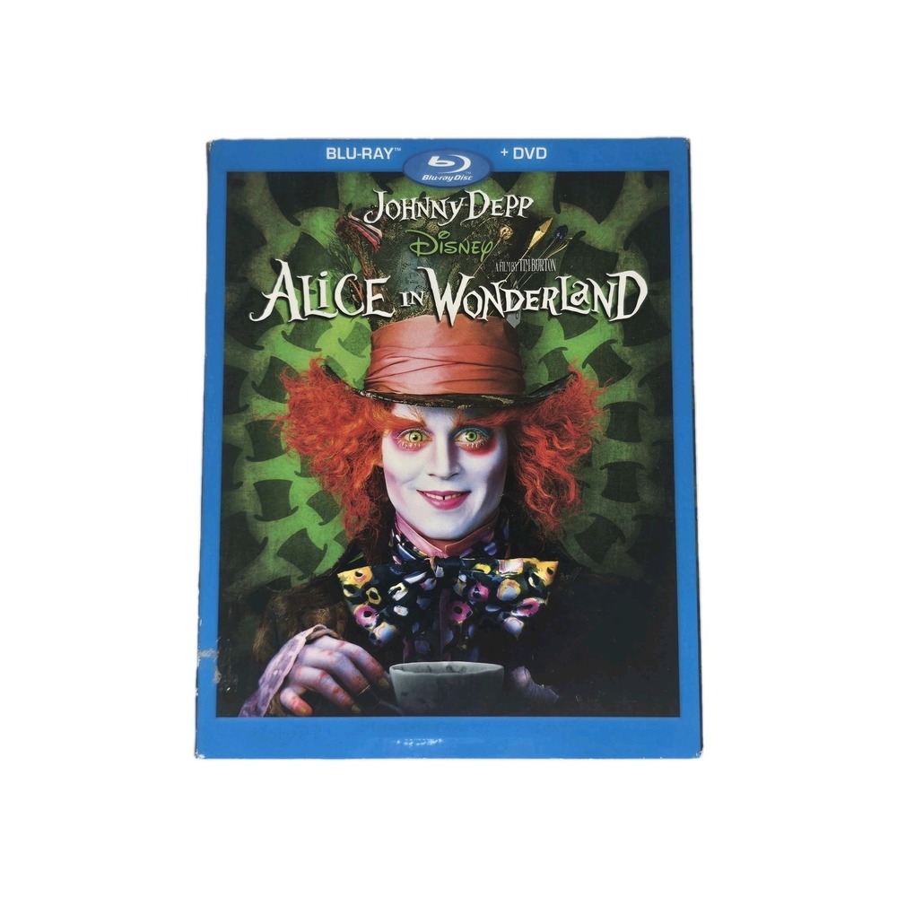 Authentic Disney: Alice in Wonderland (Blu-ray+DVD w/Slip) Johnny Depp BRAND NEW